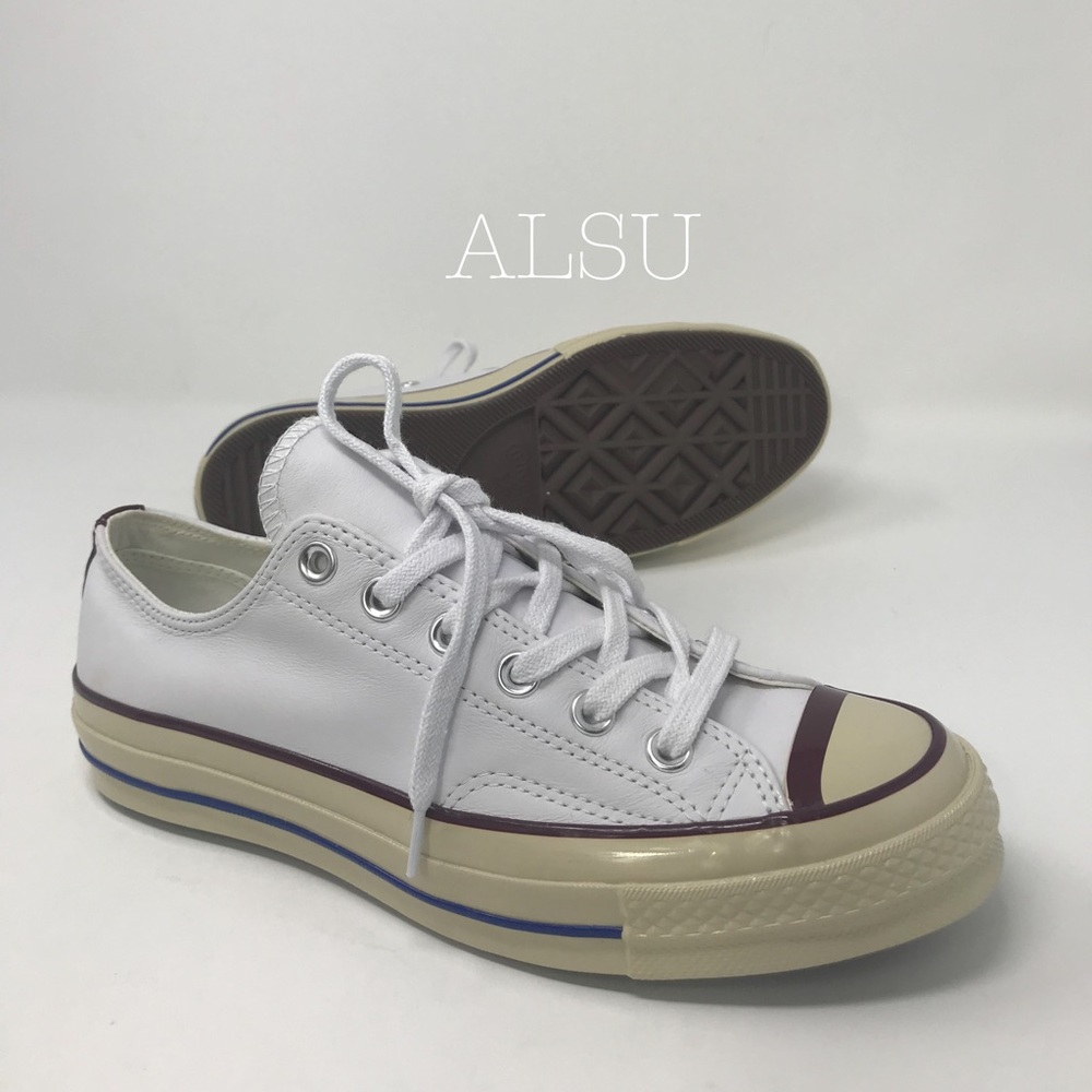 Converse Chuck 70 OX Leather White Dark Burgundy W - Picture 7 of 8
